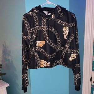 Nike sportswear gold chains cropped hoodie